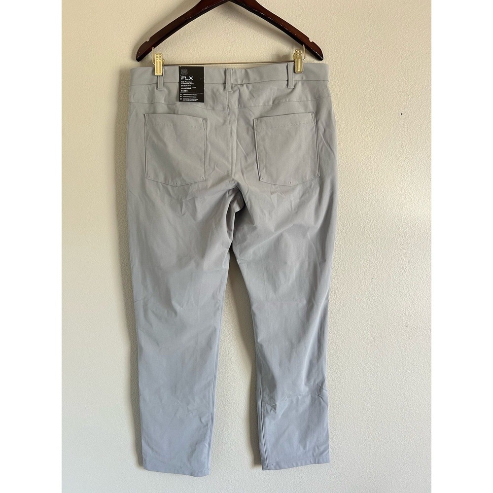 FLX Premium Pants Mens 36x30 Grey Slim Fit Straight  Performance Chino K-4
